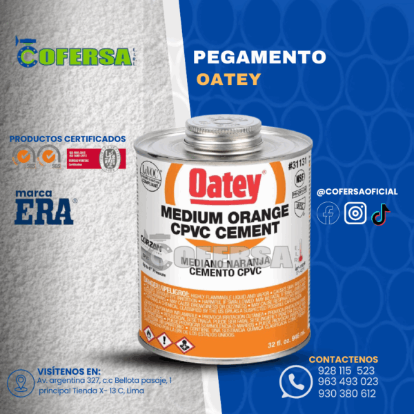 PEGAMENTO OATEY NARANJA