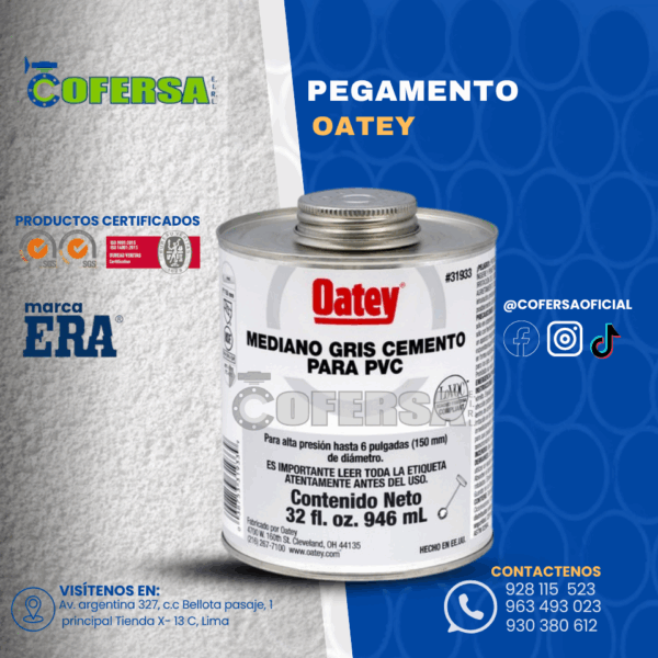 PEGAMENTO OATEY GRIS