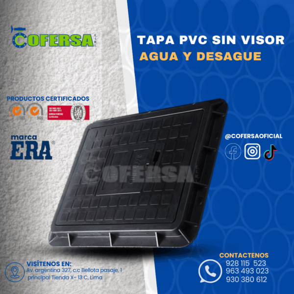 TAPA PVC SIN VISOR